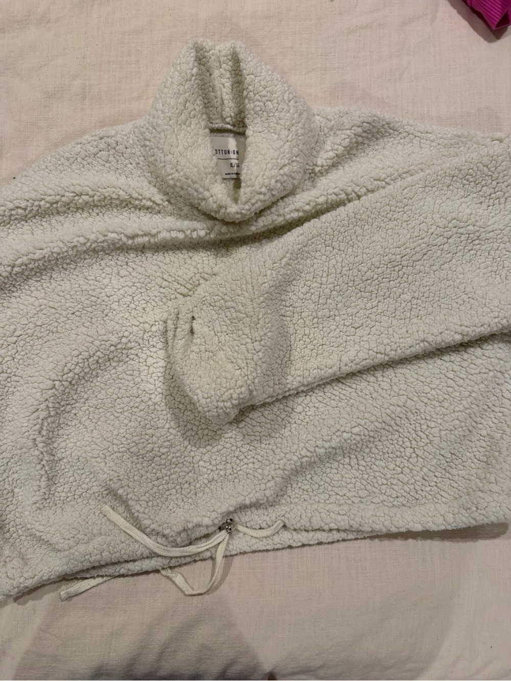 Cozy Ivory Sherpa Pullover Sweater